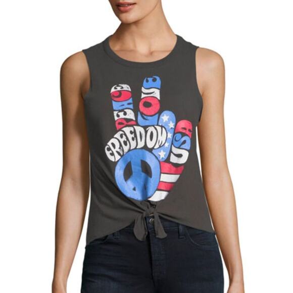 Freedom Fingers Tie-Front Tank Small - Picture 1 of 7